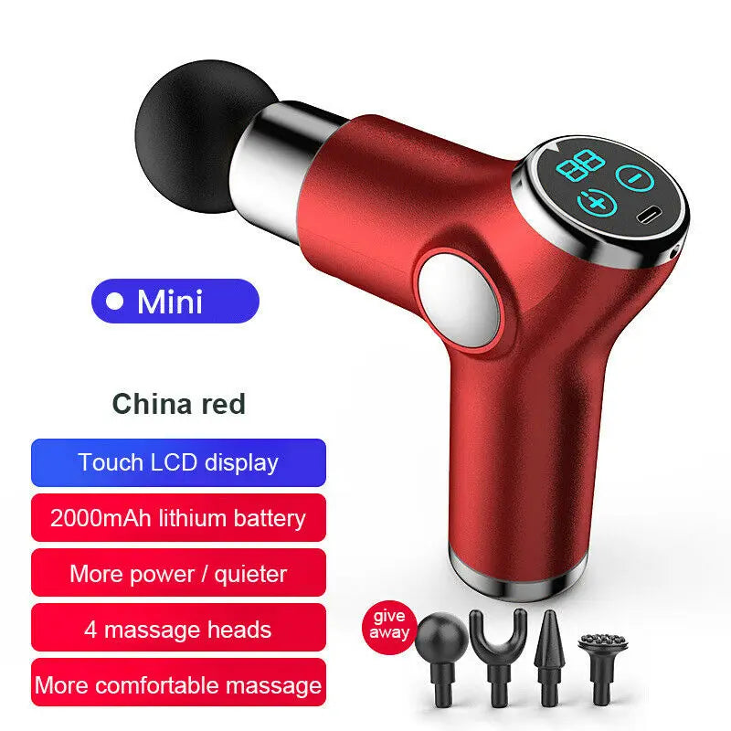 MINI Pistola de Massagem Profissional Ziqing – Ecrã LCD e Percussão Profunda