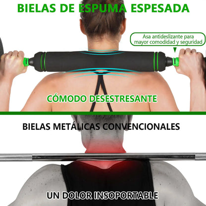 Conjunto de Musculação Multifuncional 3-em-1 (Halteres, Barra Longa e Barra Z)