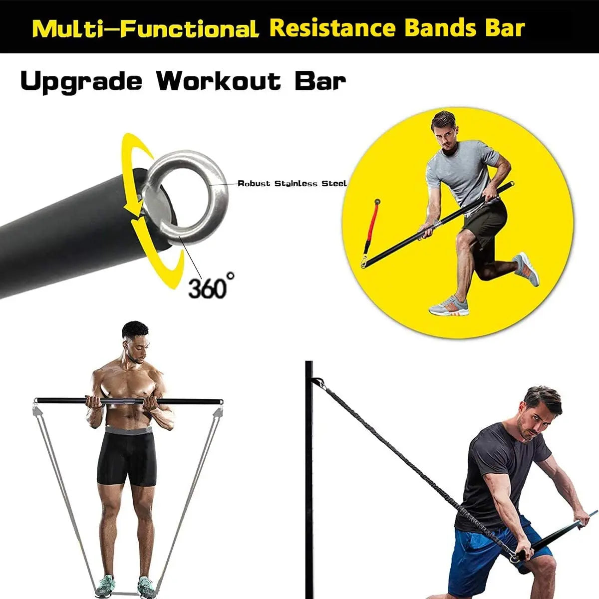 Barra de Musculação Profissional para Bandas de Resistência – O Teu Ginásio Compacto