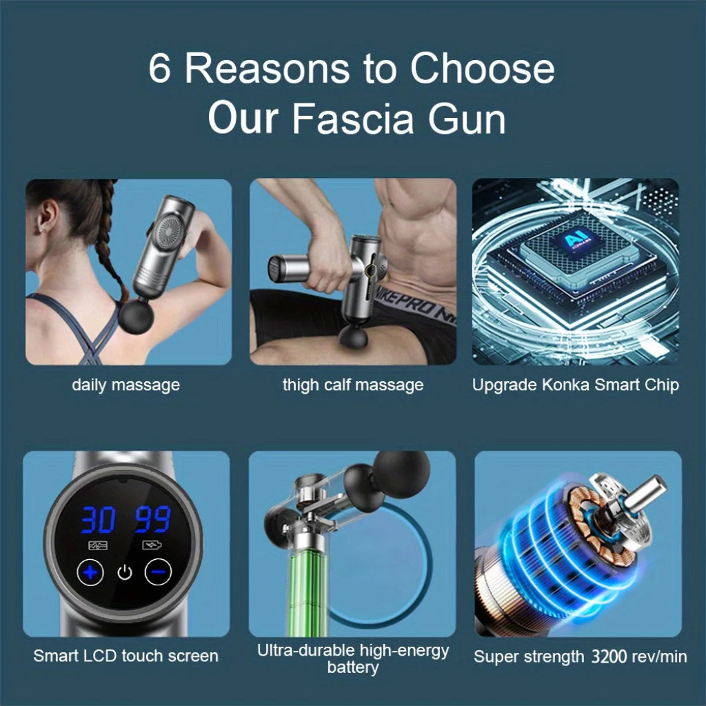 Pistola de Massagem Muscular PAQIN – Recuperação e Relaxamento Profundo