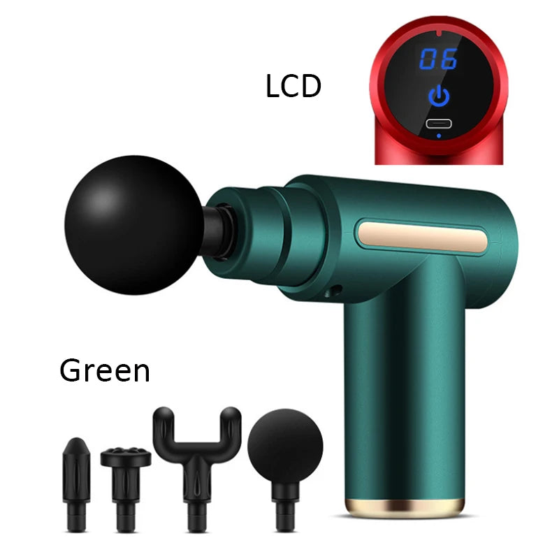 MINI Pistola de Massagem Profissional Ziqing – Ecrã LCD e Percussão Profunda