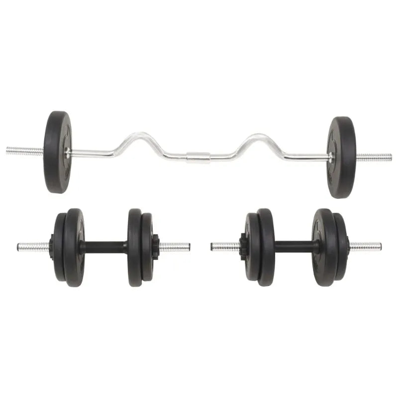 Conjunto de Halteres e Barra de    Musculação – 30 kg