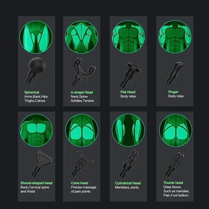 Pistola de Massagem Profissional Freepower – 8 Cabeças de Massagem