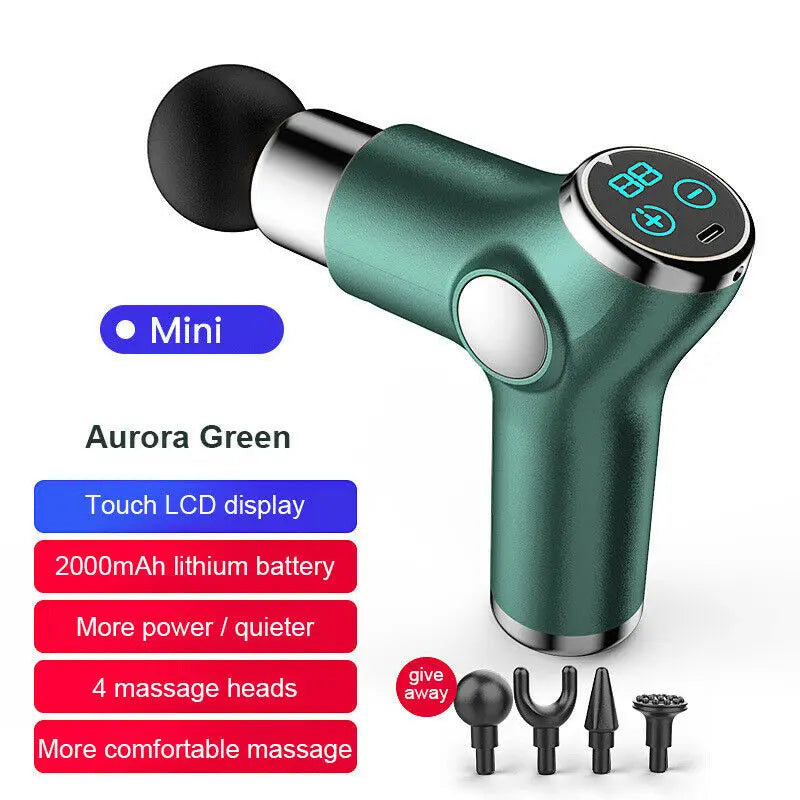 MINI Pistola de Massagem Profissional Ziqing – Ecrã LCD e Percussão Profunda