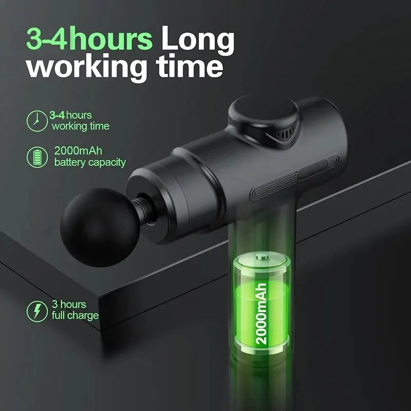 Pistola de Massagem Profissional Freepower – 8 Cabeças de Massagem