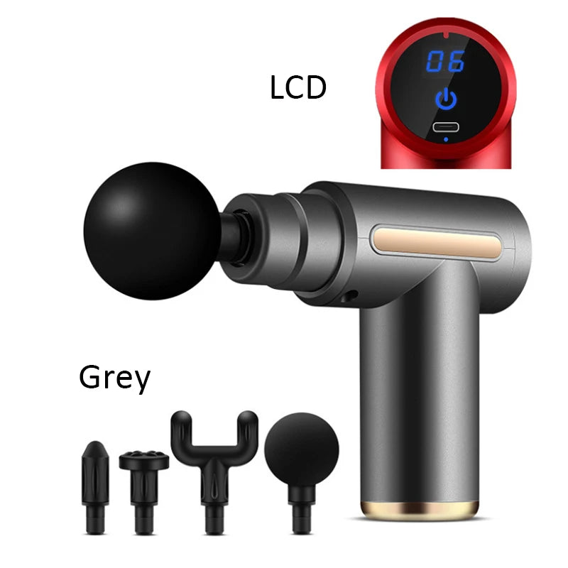 MINI Pistola de Massagem Profissional Ziqing – Ecrã LCD e Percussão Profunda