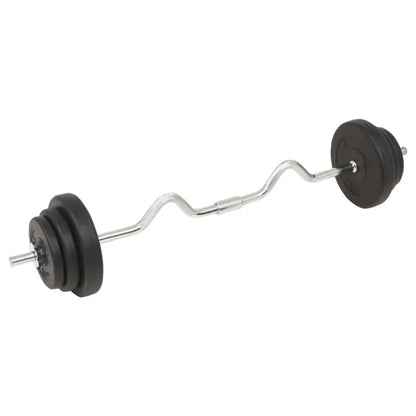 Conjunto de Halteres e Barra de    Musculação – 30 kg